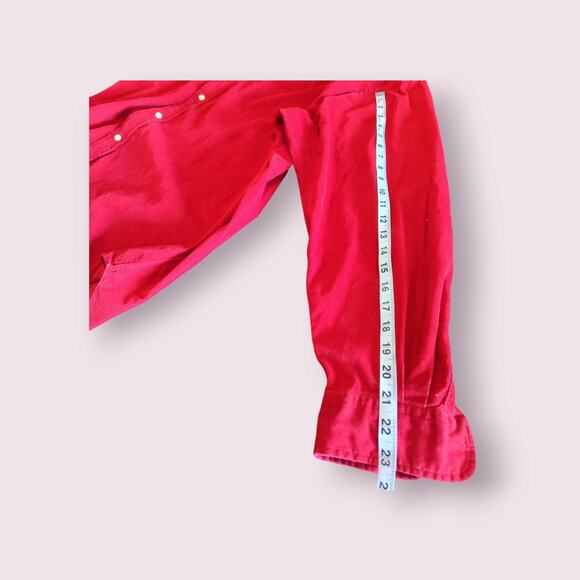 Vintage 90's Ralph Lauren Men's Shirt XL Red Corduroy Blake Button Down Cotton - Picture 7 of 9